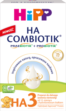 HIPP HA Combiotik ,preparat do dalszego żywienia niemowląt, od 12. miesiąca, 3,przód