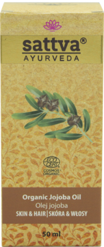 SATTVA Ayurveda ,olej jojoba do skóry i włosów, organiczny,przód