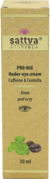 SATTVA Ayurveda Pro-Age,krem pod oczy, z kofeiną i wyciągiem z Centella Asiatica,przód