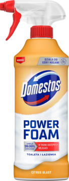 DOMESTOS Power Foam ,piana do mycia toalety i łazienki Citrus Blast,przód