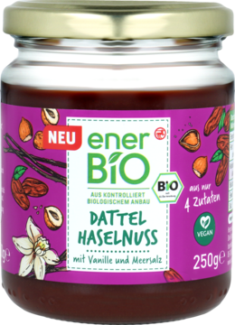 ENERBIO ,krem daktylowo-orzechowy z wanilią i solą morską,przód