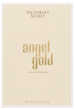 Beżowe opakowanie perfum Victoria's Secret Angel Gold 100ml EDP, z dużym złotym napisem na froncie.