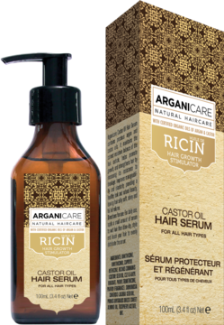 ARGANICARE Ricin ,serum do włosów na porost i gęstość włosów, z Olejem Rycynowym,przód