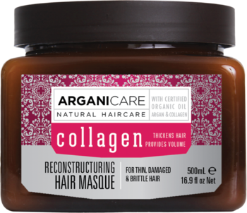 ARGANICARE Collagen ,maska do włosów cienkich i łamliwych, z Kolagenem,przód