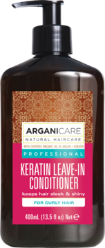 ARGANICARE Professional Keratin,odżywka do włosów kręconych, bez spłukiwania, z Keratyną,przód