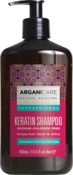 ARGANICARE Professional Keratin,szampon do włosów suchych i zniszczonych, wygładzający, z Keratyną,przód