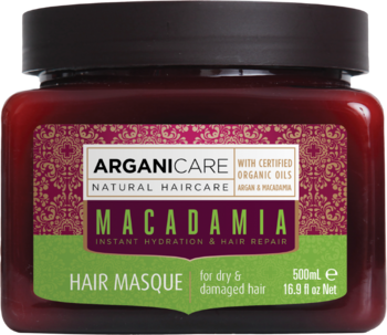 ARGANICARE Macadamia ,maska do włosów suchych i zniszczonych, nawilżająca,przód