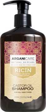 ARGANICARE Ricin ,szampon do włosów, na porost włosów, z Olejem Rycynowym,przód