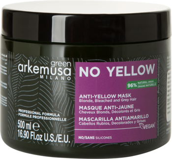 GREEN ARKEMUSA MILANO No Yellow ,maska do włosów blond, neutralizująca żółte tony,przód