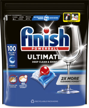 FINISH Ultimate Deep Clean & Shine,kapsułki do zmywarki, Fresh,przód