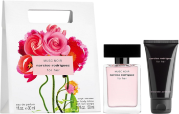 NARCISO RODRIGUEZ Musc Noir ,zestaw dla kobiet, woda perfumowana 30ml + balsam do ciała 50ml,przód