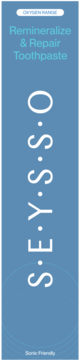 SEYSSO Remineralize & Repair Toothpaste w niebieskim opakowaniu z białym tekstem OXYGEN RANGE.
