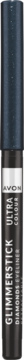 Avon Glimmerstick Diamentowa kredka do oczu w odcieniu ciemnego granatu, pionowo, z metalicznym połyskiem.