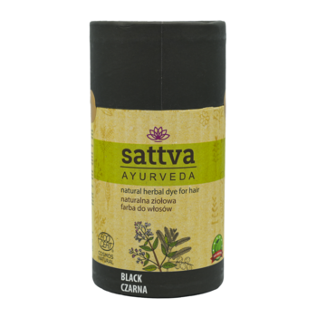 SATTVA Ayurveda ,farba do włosów, naturalna, ziołowa, Czarna,przód