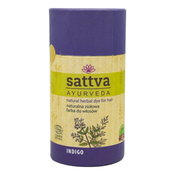 SATTVA Ayurveda ,farba do włosów, naturalna, ziołowa, Indigo,przód