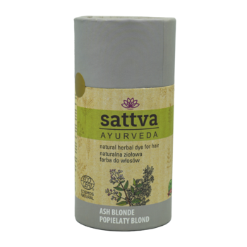 SATTVA Ayurveda ,farba do włosów, naturalna, ziołowa, Popielaty Blond,przód