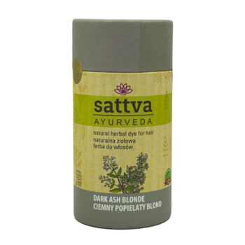 SATTVA Ayurveda ,farba do włosów, naturalna, ziołowa, Ciemny Popielaty Blond,przód