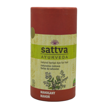 SATTVA Ayurveda ,farba do włosów, naturalna, ziołowa, Mahoń,przód