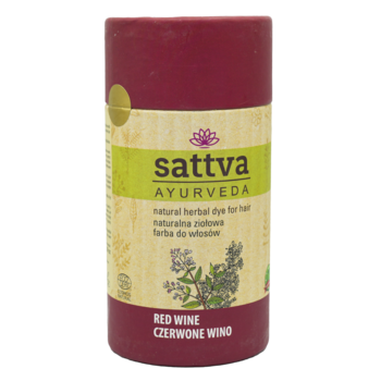 SATTVA Ayurveda ,farba do włosów, naturalna, ziołowa, Czerwone Wino,przód