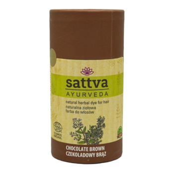 SATTVA Ayurveda ,farba do włosów, naturalna, ziołowa, Czekoladowy Brąz,przód