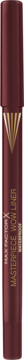 Ciemnobordowy, matowy eyeliner w kredce Max Factor Masterpiece Wow Liner, widok z przodu, złote napisy.