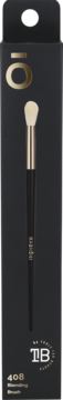 Kashōki Blending Brush 408 w czarnym opakowaniu, z pędzlem o beżowym włosiu i złotym łączeniu.