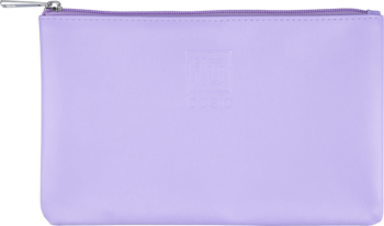 Fioletowe etui Ilū Basic Set na pędzle, z gładkiego wegańskiego materiału, widok z przodu.