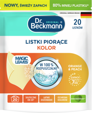 DR. BECKMANN Original ,listki piorące do tkanin kolorowych, Orange&Peach,przód
