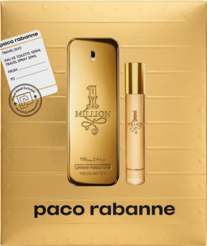 Luksusowy zestaw Paco Rabanne 1 Million dla mężczyzn: złota woda toaletowa 100ml i flakon 20ml.
