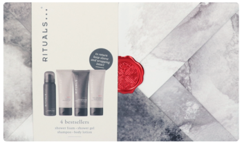 RITUALS... Homme ,zestaw kosmetyków dla mężczyzn S, pianka pod prysznic, chłodzący żel pod prysznic, szampon do włosów, balsam do ciała,przód