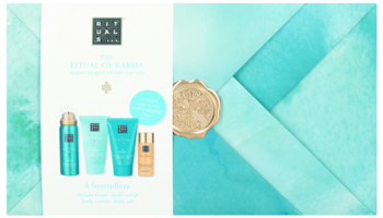 RITUALS... The Ritual Of Karma ,zestaw kosmetyków dla kobiet S, pianka pod prysznic, peeling do ciała, balsam do ciała, olejek do ciała,przód