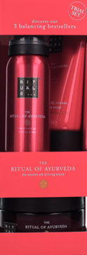 RITUALS... The Ritual Of Ayurveda ,zestaw kosmetyków dla kobiet, mały, żel pod prysznic, peeling do ciała, krem do ciała,przód