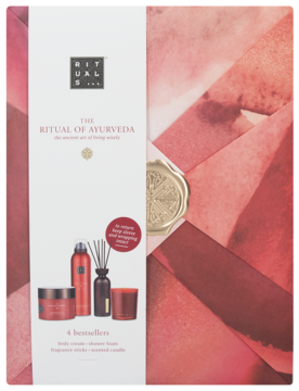 RITUALS... The Ritual Of Ayurveda ,zestaw kosmetyków dla kobiet L, krem do ciała, żel pod prysznic, patyczki zapachowe, świeca zapachowa,przód