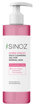 SINOZ Hyper Vitality ,żel do mycia twarzy, z kwasem hialuronowym, do skóry normalnej,przód