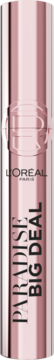 Pogrubiająca maskara L’Oréal Paris Paradise Big Deal, różowo-złota tuba, widok z przodu.