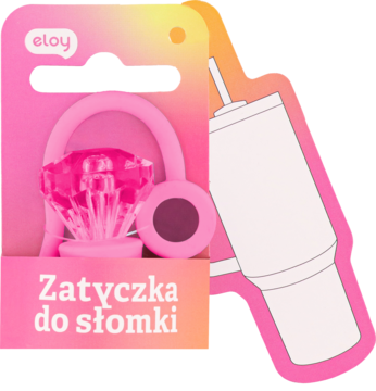 ELOY ,zatyczka do słomki, Różowa,przód