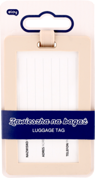 ELOY ,zawieszka do bagażu, Beżowa,przód