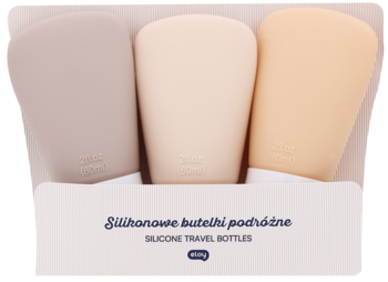ELOY ,butelki podróżne, silikonowe, Beżowe,przód
