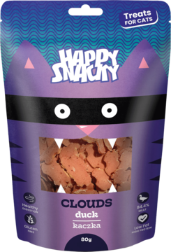 HAPPY SNACKY ,przysmak dla kota, chmurki z kaczki,przód