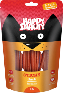 HAPPY SNACKY ,przysmak dla psa, patyczki z kaczki,przód