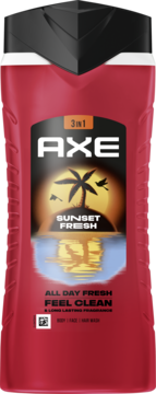 AXE Sunset Fresh ,żel pod prysznic dla mężczyzn, 3w1,przód