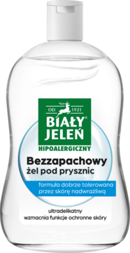 BIAŁY JELEŃ Hipoalergiczny ,żel pod prysznic, bezzapachowy, ultradelikatny, do skóry wrażliwej,przód