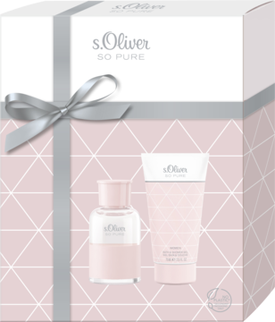 S.OLIVER So Pure ,zestaw dla kobiet,  woda toaletowa 30 ml + żel pod prysznic 75 ml,przód
