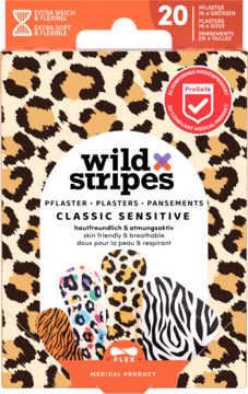 WILD STRIPES Classic Sensitive ,plastry na rany i otarcia,przód