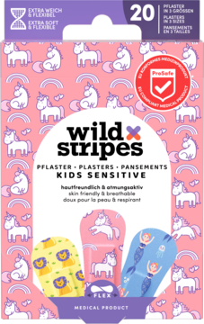 WILD STRIPES Kids Sensitive ,plastry na rany i otarcia,przód