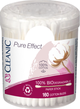 CLEANIC Pure Effect ,patyczki higieniczne, 100% bawełna,przód