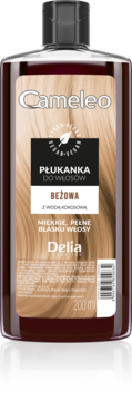 DELIA COSMETICS CAMELEO ,płukanka do włosów,  Beżowa, z wodą kokosową,przód