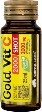OLIMP LABS Gold-Vit C 2000,shot o smaku cytrynowym,przód