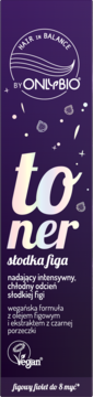 OnlyBio Hair in Balance Toner do włosów, fioletowe opakowanie, napis 'toner', słodka figa, efekt do 8 myć.