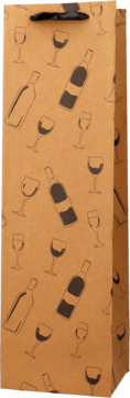 INCOOD ,torebka na wino, motyw wina, 12 x 40 cm, różne wzory,przód